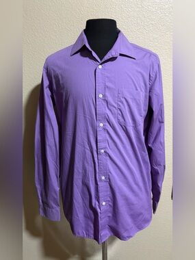 Bespoke Lavender Button-Down Dress Shirt Mens Large